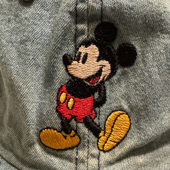 Vintage Walt Disney World Denim Cotton Strap Back Mickey Mouse Baseball Hat OS - Picture 3 of 7